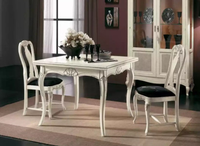 Suite Dining table Dining set 5 pcs. White Tables new 4x Chairs Group