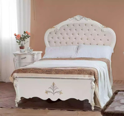 Design Bed 120x200cm Chesterfield Wooden bed Beds Hotel Room Marriage