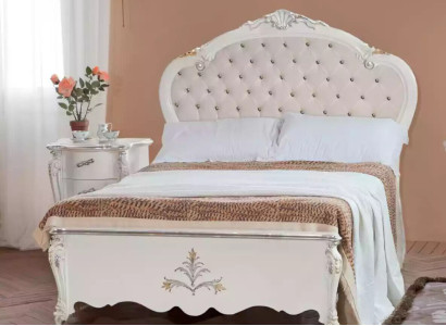 Design Bed 120x200cm Chesterfield Wooden bed Beds Hotel Room Marriage