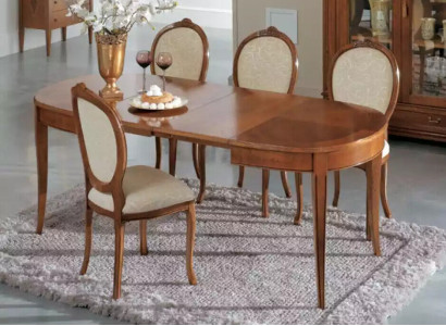 Dining table 4x Chairs Chair Dining room Set Dining set Table Brown Suite