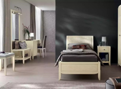 Luxury Complete Bedroom Set Beige Desk Bed Bedside table new