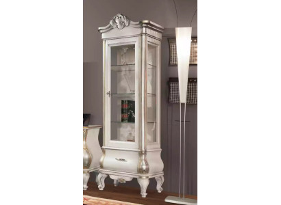 Luxury Wooden Cabinet with Glass Classic White Furniture Wardrobe Display Cabinets