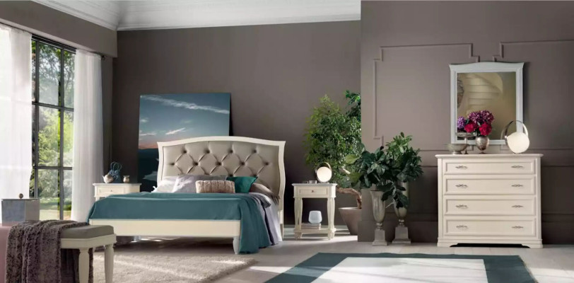 Bed 2x Bedside tables 3 pcs. Bedroom Set Design Modern Luxury Group