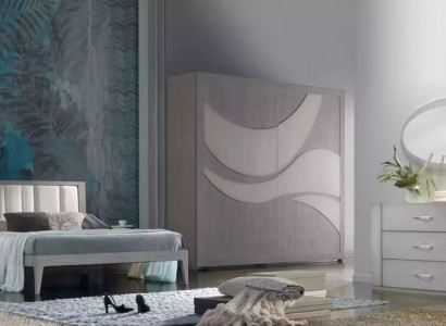 Bedroom Bed 2x Bedside tables Wardrobe Chest of drawers Luxury Set 5 pcs.