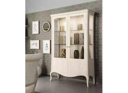 Display case Luxury Wardrobe White Wood Cabinets Living room Glass cabinet new