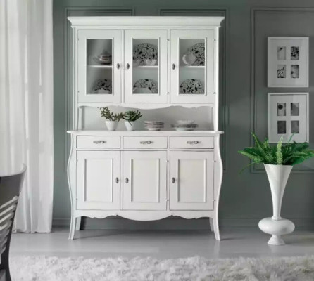 Design Furniture Italian White Display case Wood Luxury Cabinets Classic