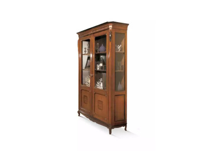 Luxury Wardrobe Wood Furniture Display case Shelf Design Classic Glass Cabinet