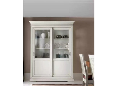 Display case Living room Furniture Wood Showcases Glass Wardrobe Sideboard White new