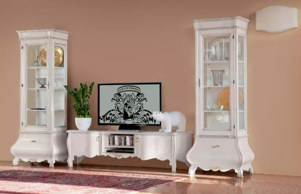Luxury Wooden Cabinet Design Display Case White Italian Furniture Wardrobe Showcases