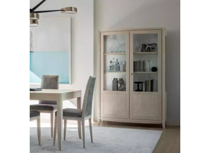 Display case Living room Furniture Wood Showcases Glass Wardrobe Beige Sideboard new