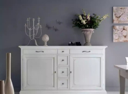 Luxury Chest of drawers White Sideboard Wood Wardrobe Living room Furniture Italy