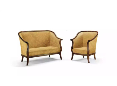 Sofa Couch Upholstery Classic r 2 Seater Armchair Yellow Italian Style
