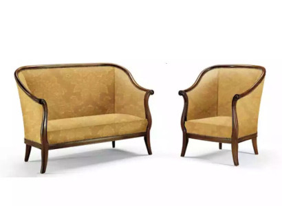 Sofa Couch Upholstery Classic r 2 Seater Armchair Yellow Italian Style