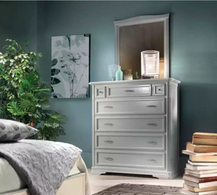 Chest of drawers with Mirror Furniture Modern Chest of drawers Wood Bedroom White new