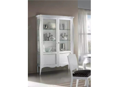 Display case Glass Cabinet White Luxury Italian Furniture Cabinets Living room