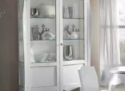 Display case Glass Cabinet White Luxury Italian Furniture Cabinets Living room