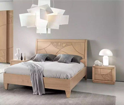 Design Bedroom 3 pcs. Bed 2x Bedside tables Modern Luxury Beds Set