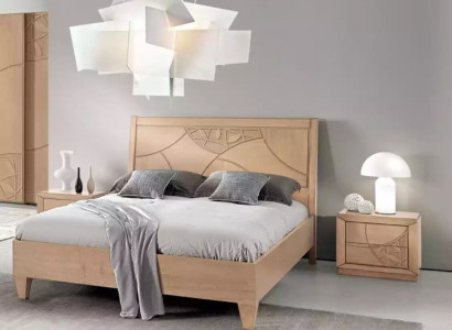 Design Bedroom 3 pcs. Bed 2x Bedside tables Modern Luxury Beds Set