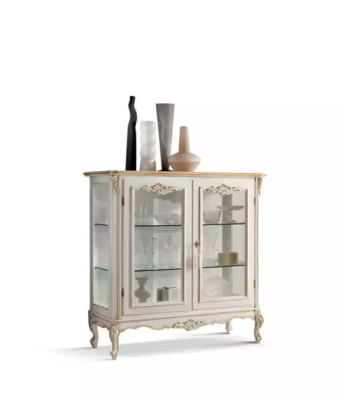 Glass cabinet luxury display case white display case classic Italian furniture