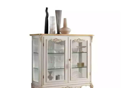 Glass cabinet luxury display case white display case classic Italian furniture