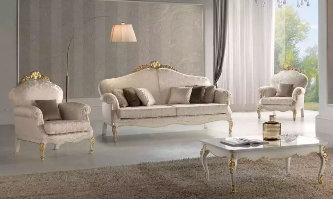 Complete Set 4-piece Living room Sofa set 3 Seater Armchair Group new