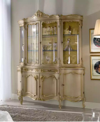 Living room Display case Glass Wardrobe Cabinets Showcases Wood Italian Furniture