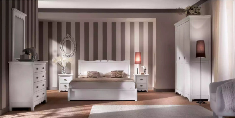 Bedroom Design Modern Luxury Bedroom Bed 2x Bedside tables 3 pcs