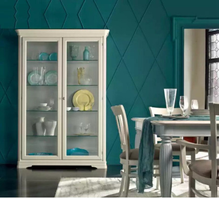 Display case Glass cabinet Wood Living room Showcases Italian Luxury Furniture