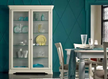 Display case Glass cabinet Wood Living room Showcases Italian Luxury Furniture