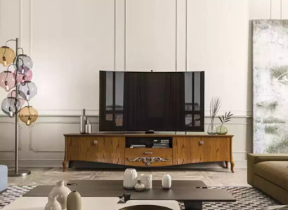 TV lowboard TV cabinet Living room Design Shelf Brown Wood Lowboard Italy new