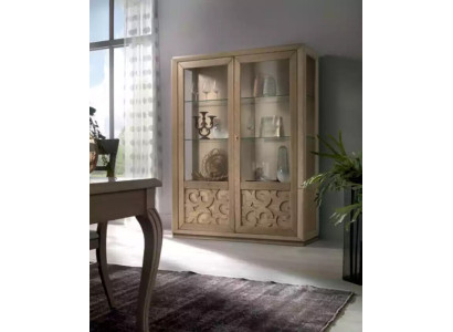 Display cases Wood Glass Wardrobe Brown Display case Living room Furniture Sideboard new