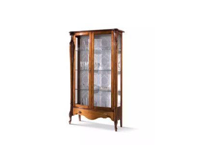 Classic Display case Glass Wardrobe Display case Wood Living room Luxury Brown