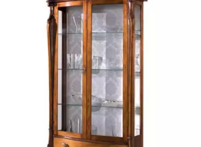 Classic Display case Glass Wardrobe Display case Wood Living room Luxury Brown