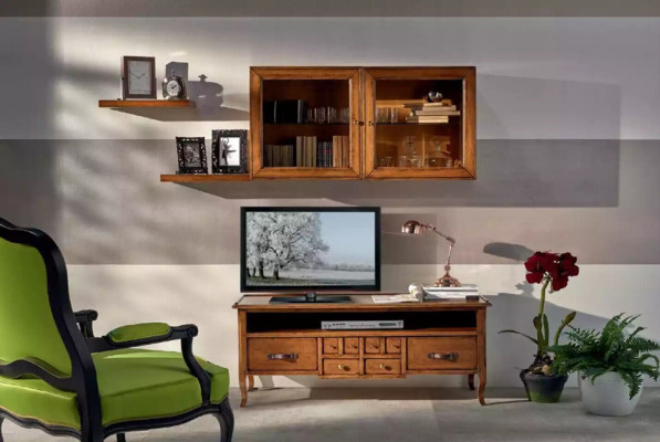 Group Wall unit TV-cabinet Lowboard TV Stand Modern Brown Living room Set