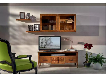 Group Wall unit TV-cabinet Lowboard TV Stand Modern Brown Living room Set