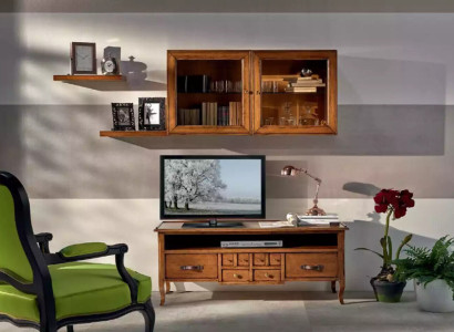 Group Wall unit TV-cabinet Lowboard TV Stand Modern Brown Living room Set