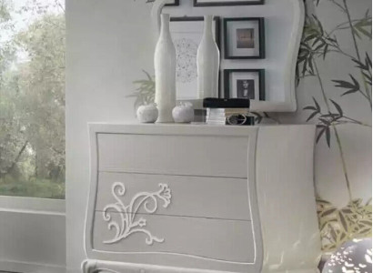 Luxury Chest of drawers with Mirror Chests of drawers Console Wood Modern Design Gray