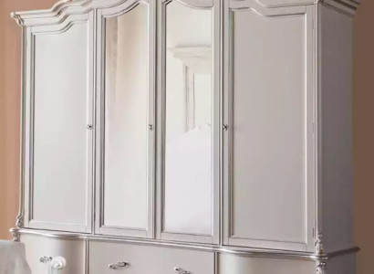 Four Door White Classic r Wardrobe Solid wood Cabinets Design