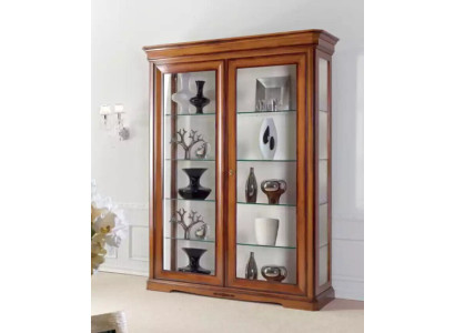 Classic r Display case Wardrobe Classic Glass Cabinet Brown Cabinets Wood