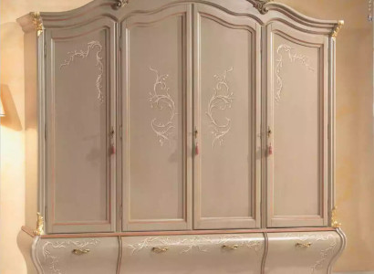 Large Classic r Four Door Wardrobe Luxury Solid wood Furniture