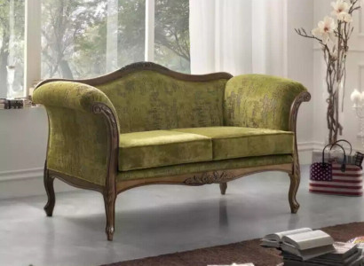 Sofa 2 Seater Textile Wood Upholstery Couch Sofas Design Luxury new Sofa