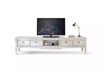 Living room Stand Furniture TV-cabinet Television Sideboard Style White Luxury Wood