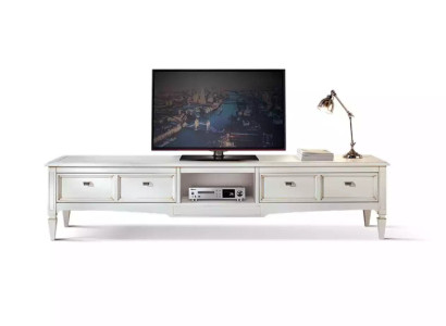 Living room Stand Furniture TV-cabinet Television Sideboard Style White Luxury Wood