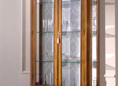 Luxury Glass Display Cabinets Brown Wood Classic Furniture Display case Wardrobe