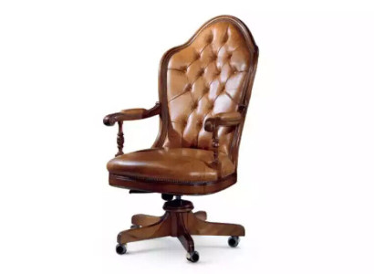 Office chair Wood Chef Armchair Chesterfield Italy Furniture Brown Rotatable new