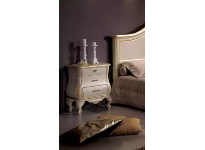 Modern Designer Bedside table from white Wood in Bedroom Classic Furniture