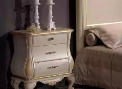 Modern Designer Bedside table from white Wood in Bedroom Classic Furniture