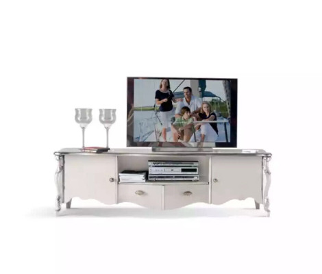 TV Stand TV-cabinet Lowboard Classic White Wood Modern Living room new