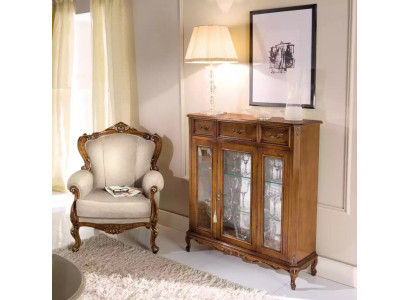 Classic s furniture design display case brown glass cabinet elegant luxurious new