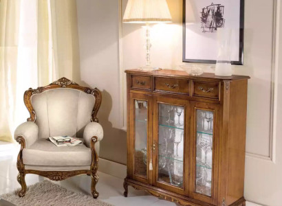 Classic s furniture design display case brown glass cabinet elegant luxurious new